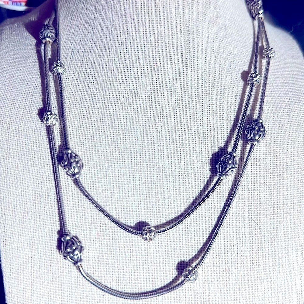 Brighton Full Moon Rising Silver Crystal Necklace 0200